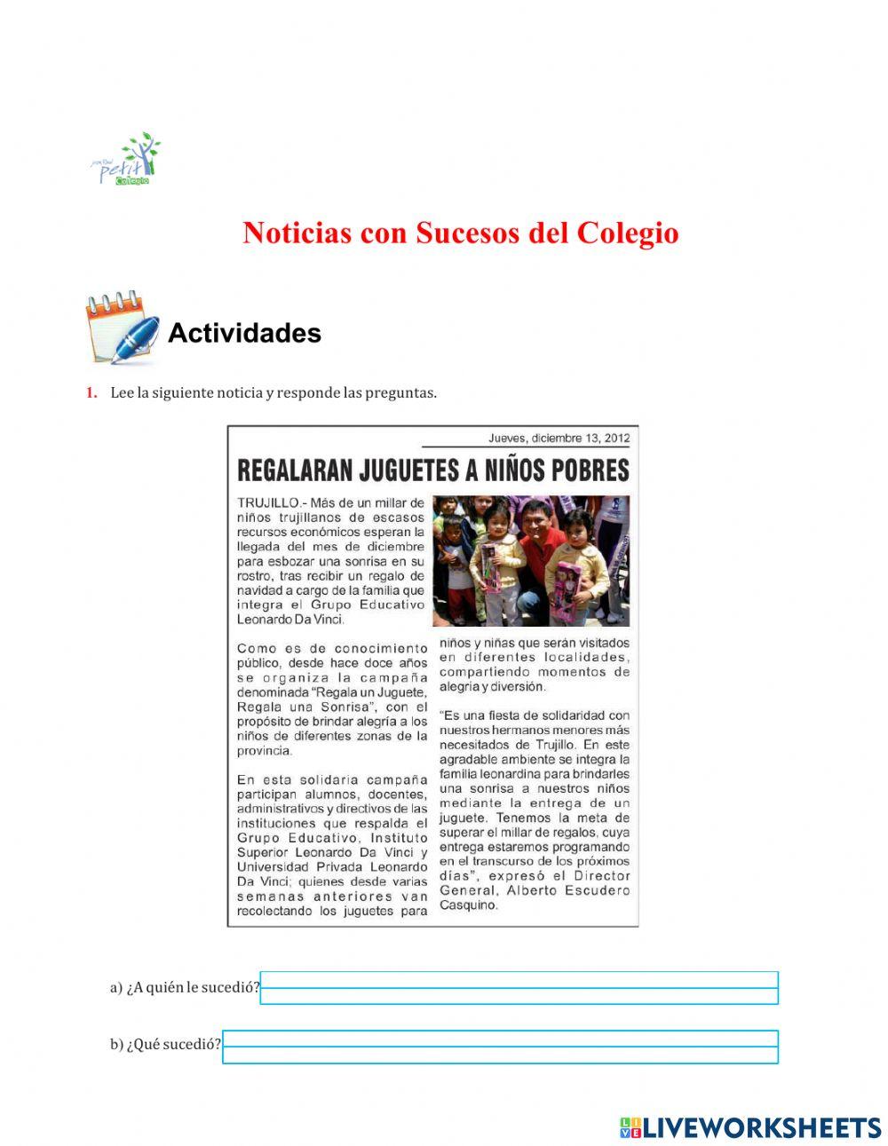 Noticias con Sucesos del Colegio