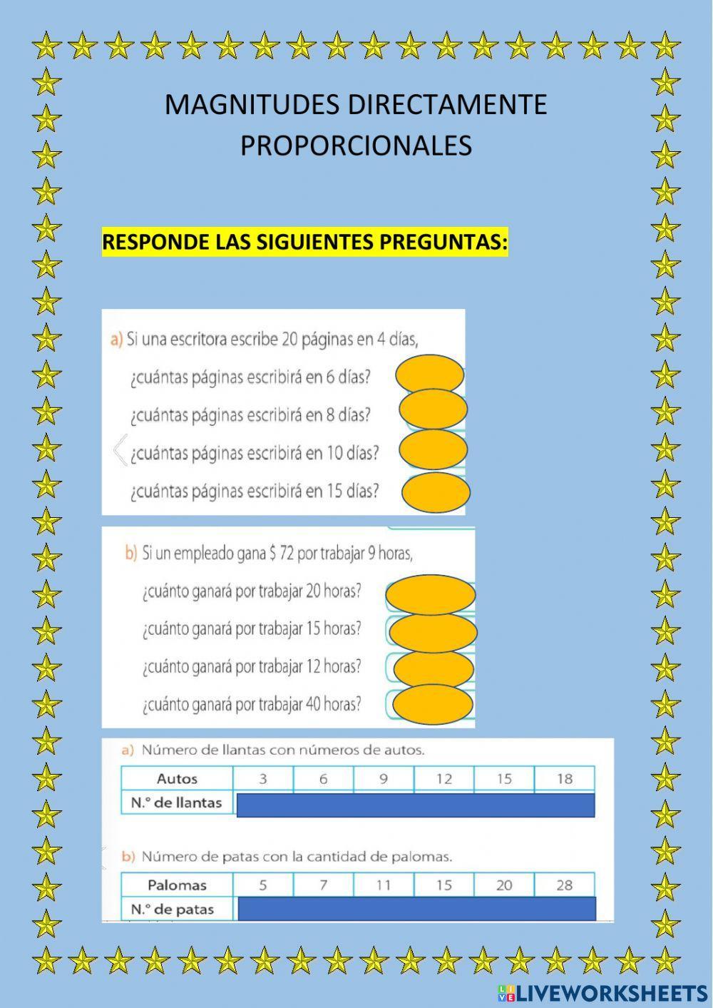 Magnitudes directamente proporcionales