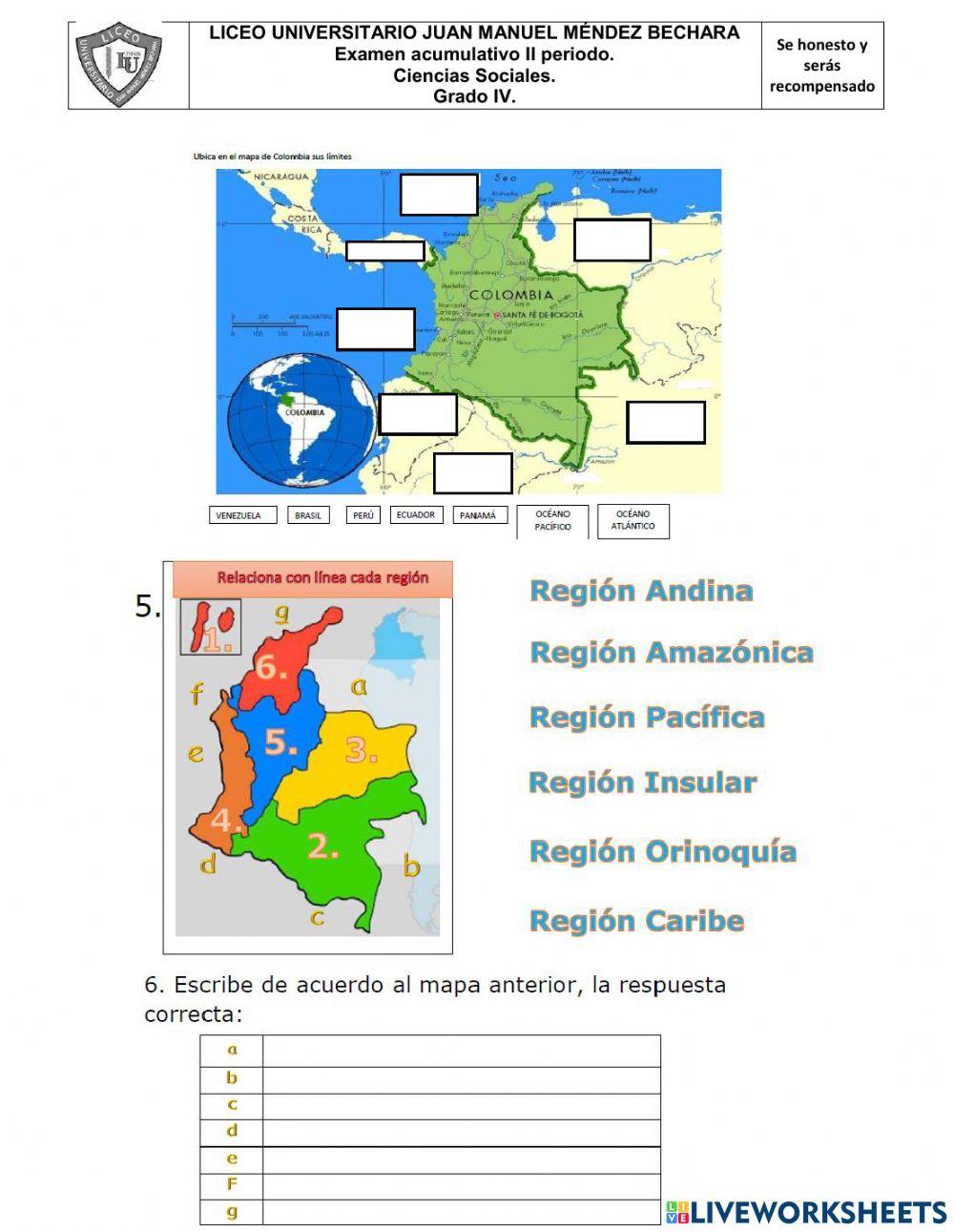 Examen ciencias sociales grado 4 2p
