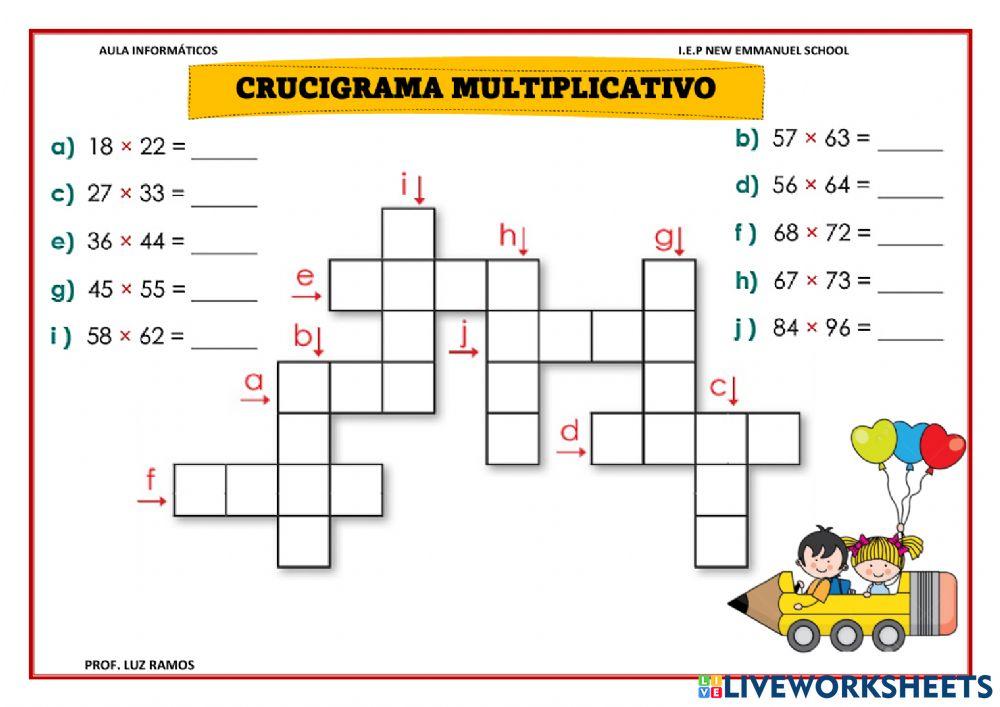 Crucigrama multiplicativo