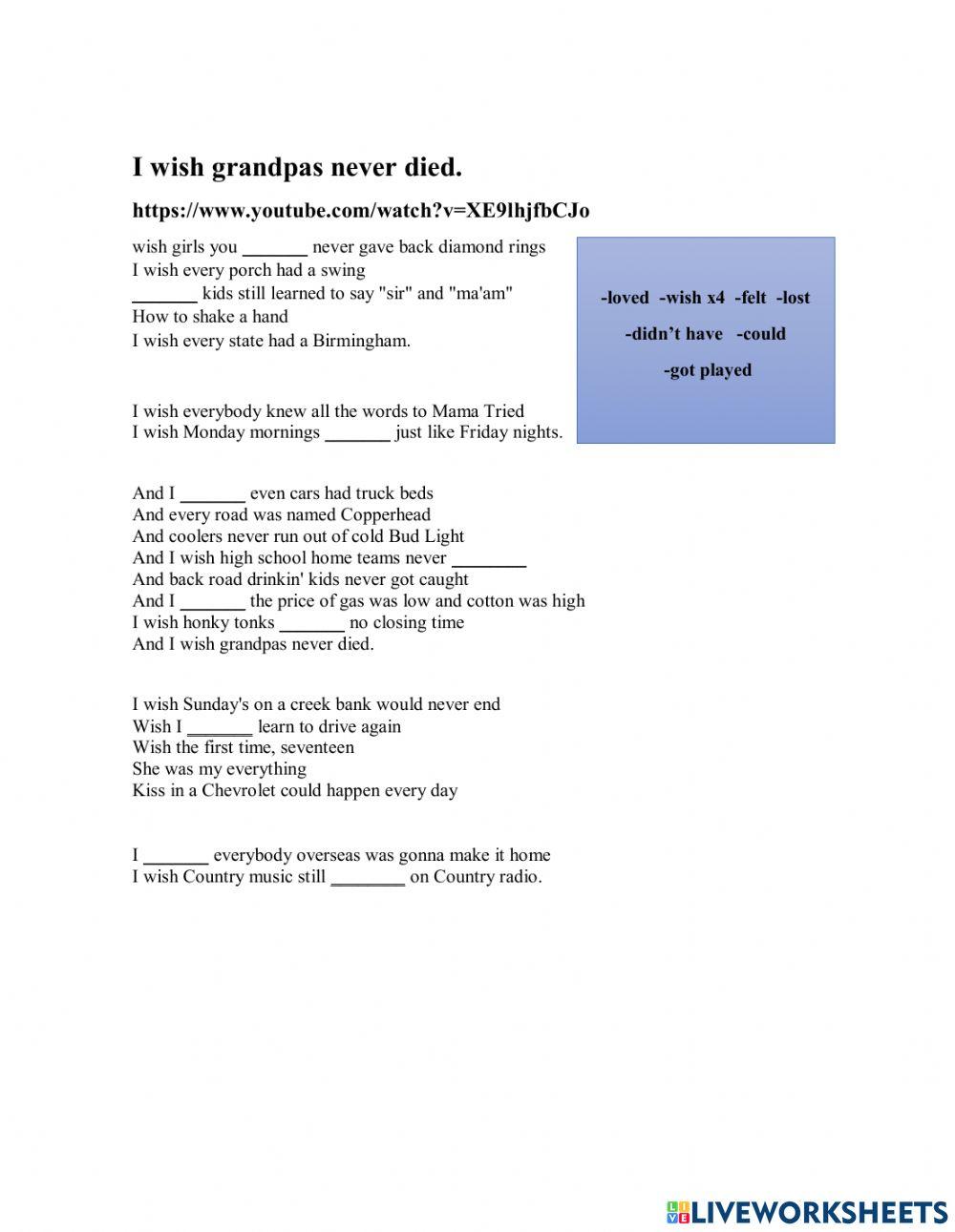 Wish and hope activiy