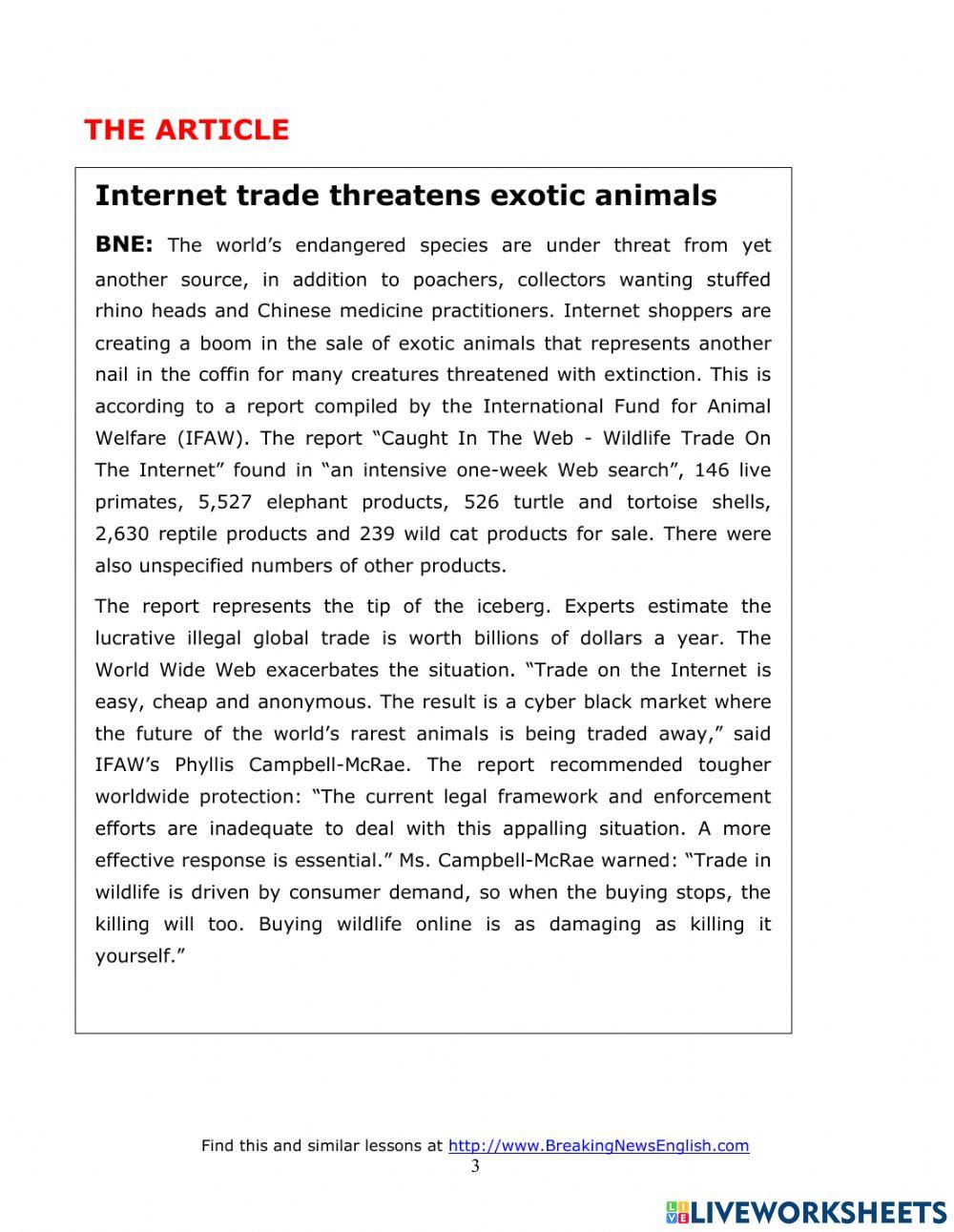 IELTS Writing 2 Lesson 24 - Endangered Species