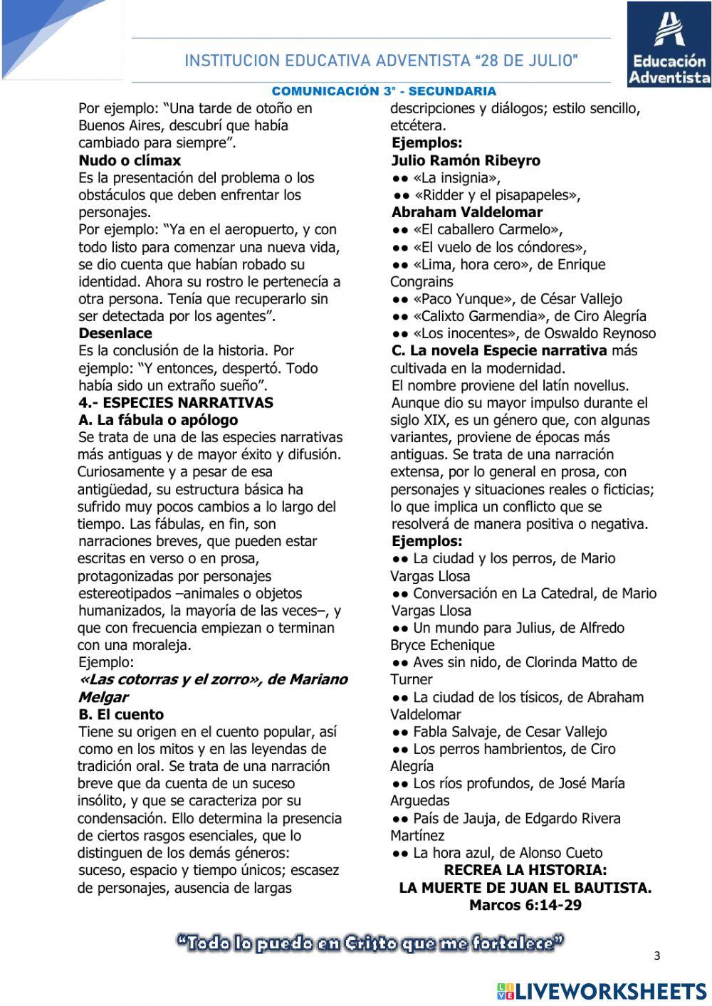 El género narrativo