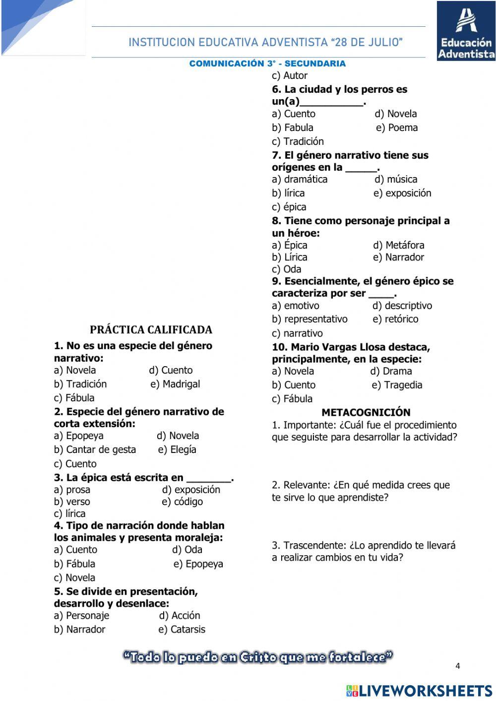 El género narrativo