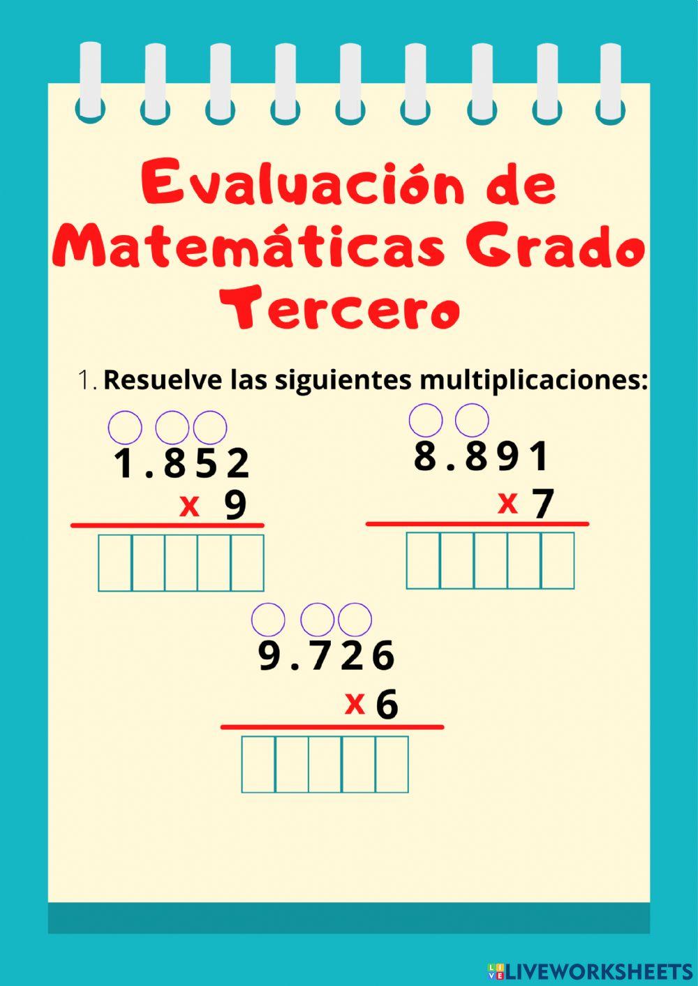 Evaluación matemáticas 3