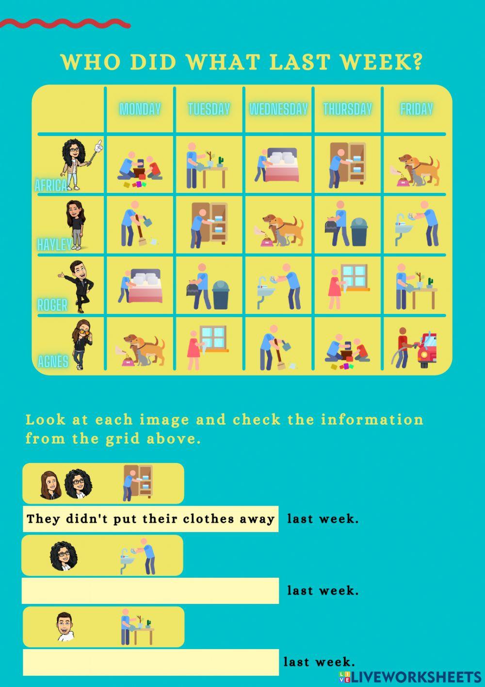 Past simple sentences