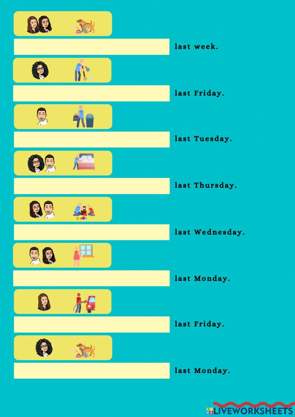 Past simple sentences