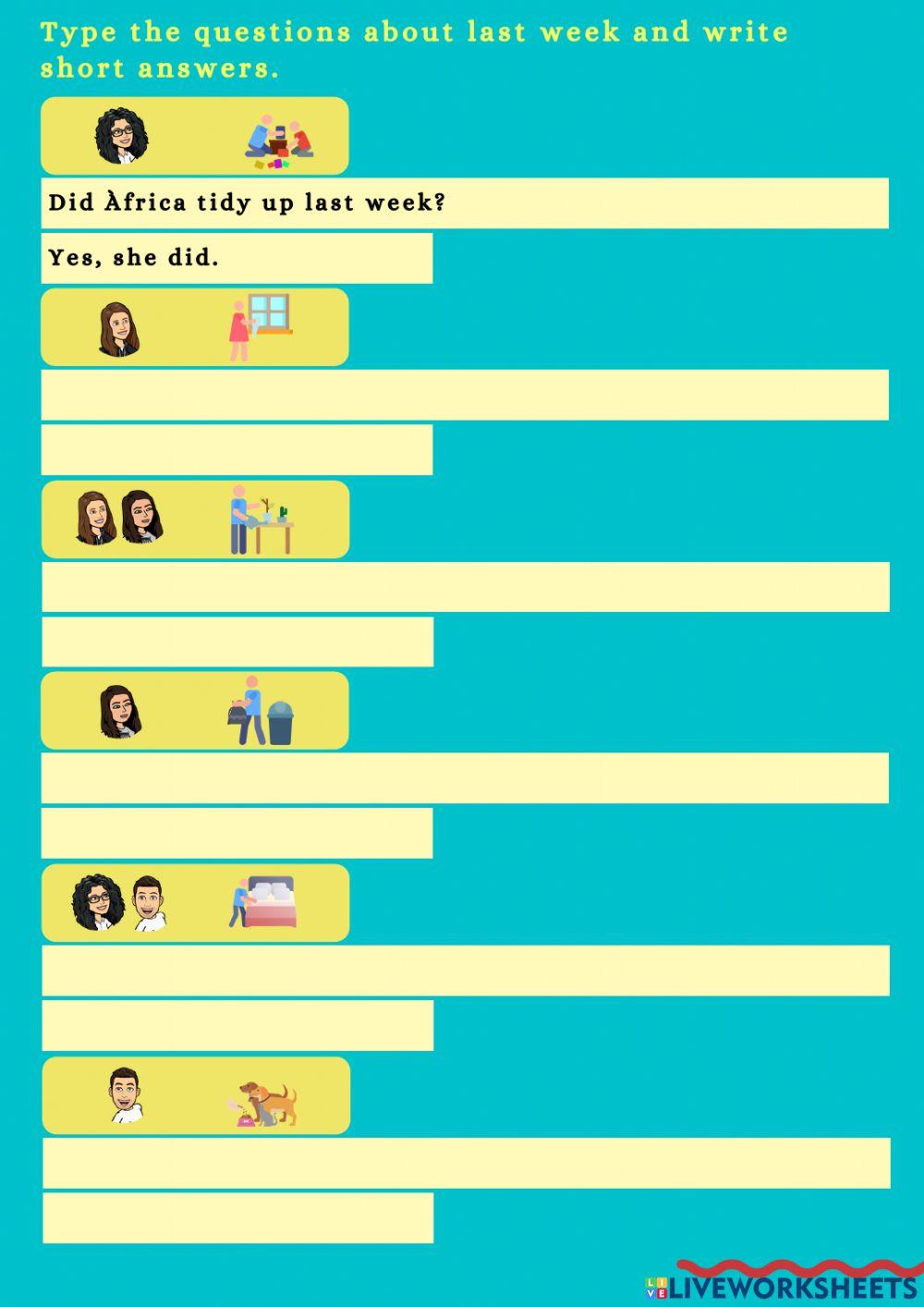 Past simple sentences