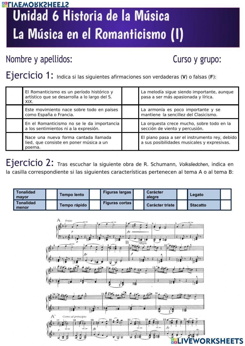 El Romanticismo en la música