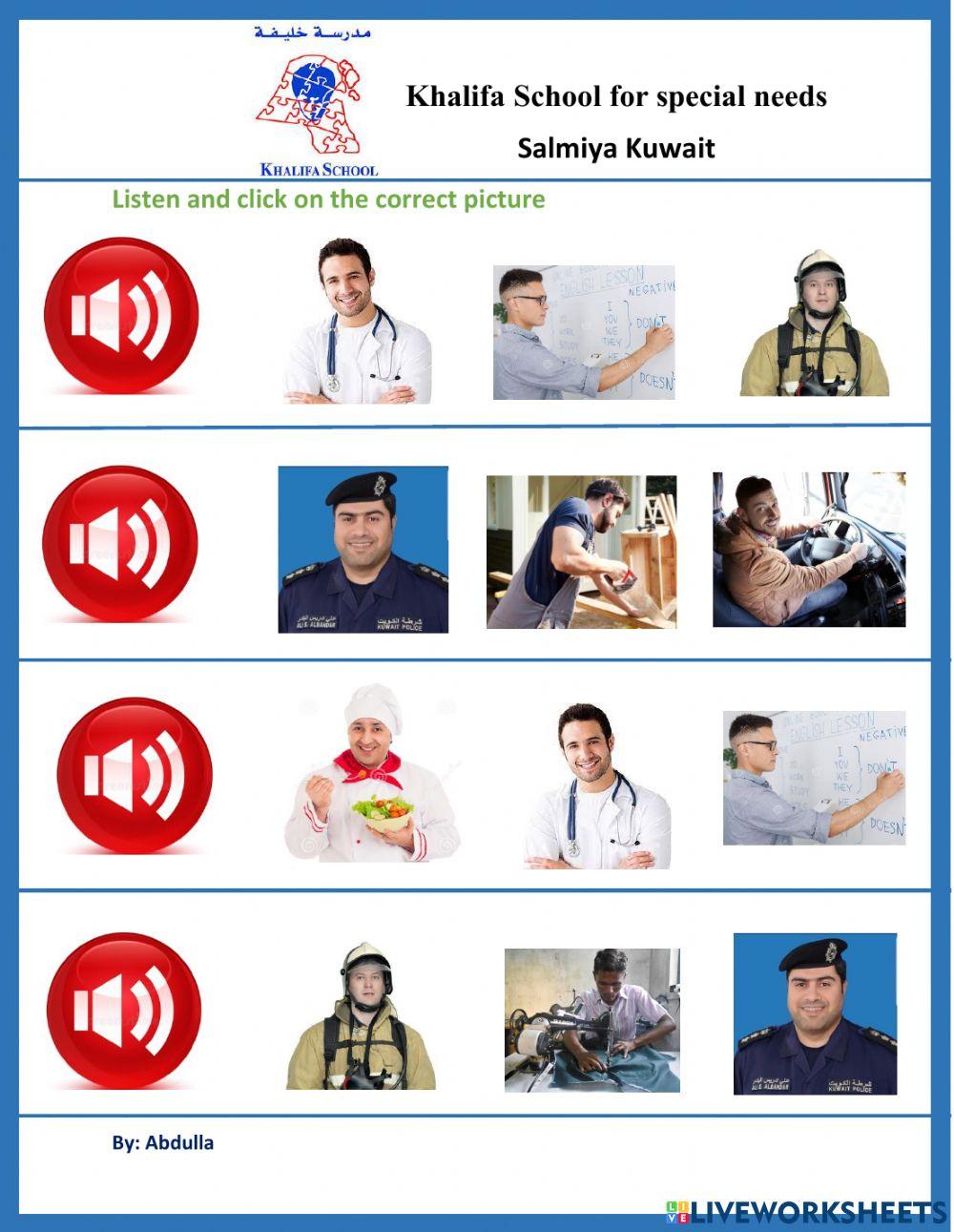 Listen and click on the community helpers