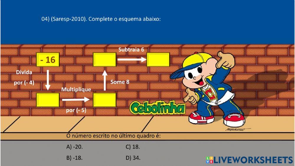 Operações com números inteiros