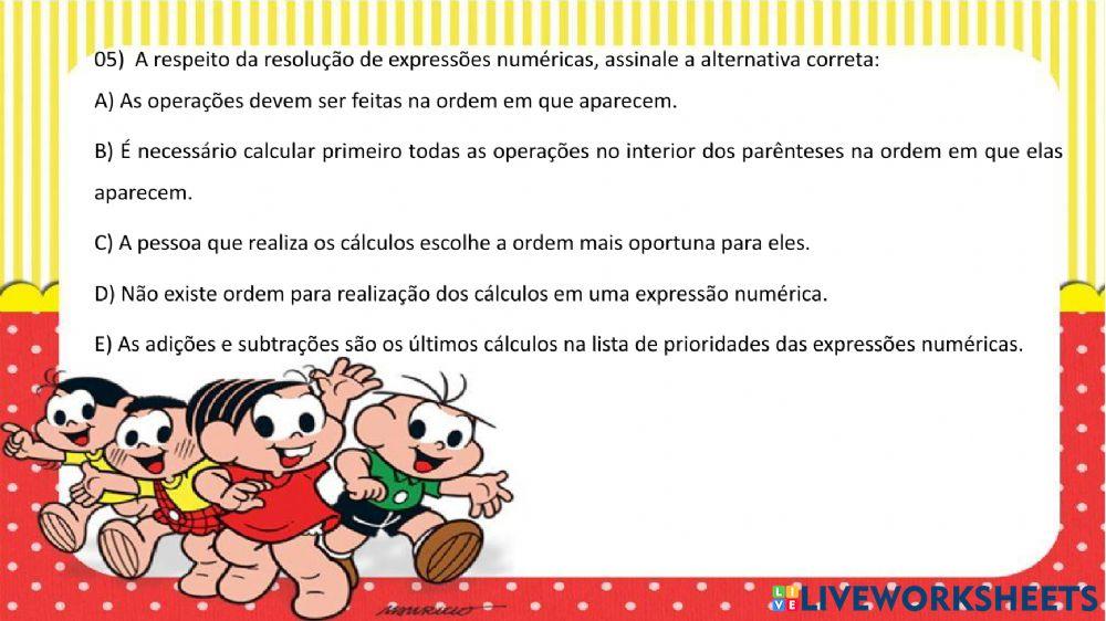 Operações com números inteiros