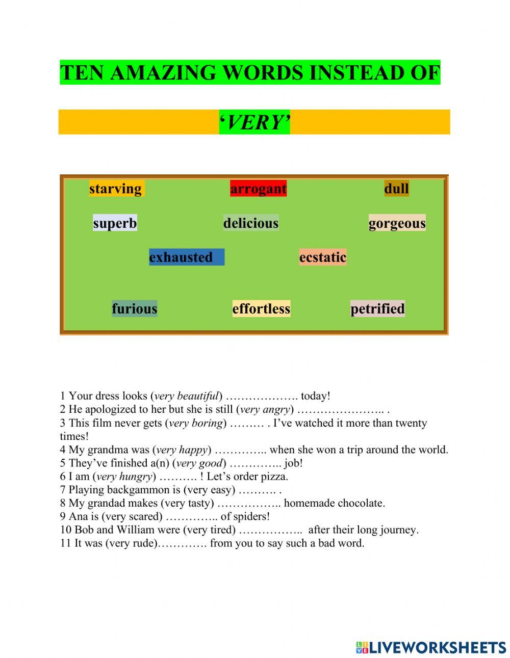 Replace very With These Amazing Words 1057582 Sonjche pin-on-amazing-words