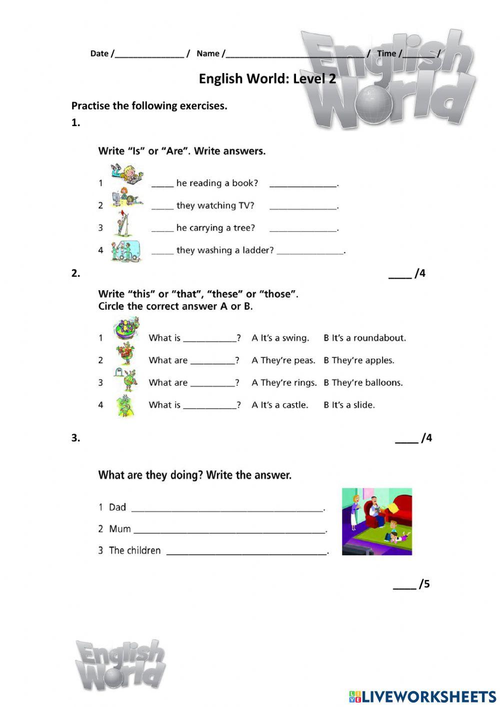English World 2 End-of-year test