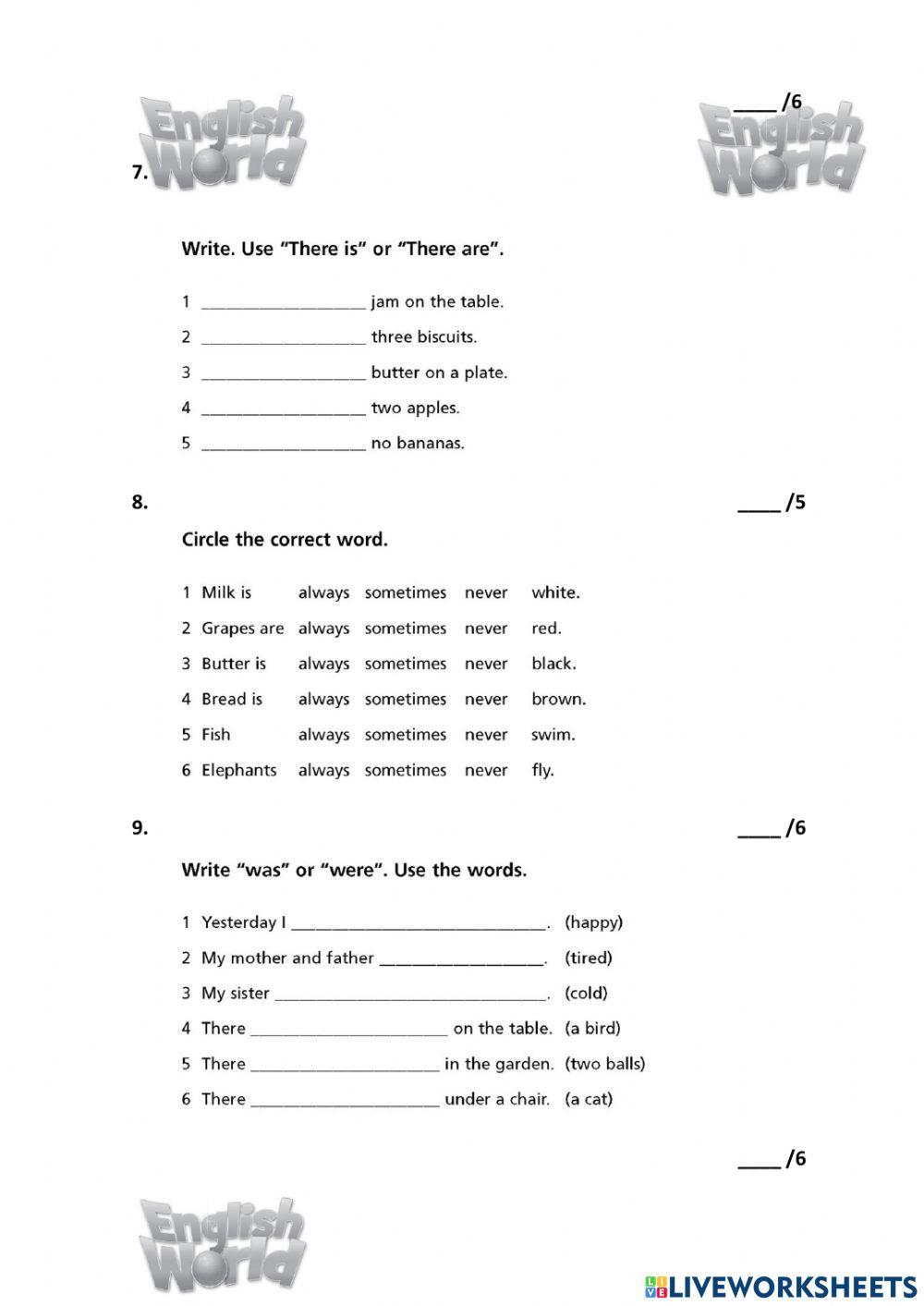 English World 2 End-of-year test