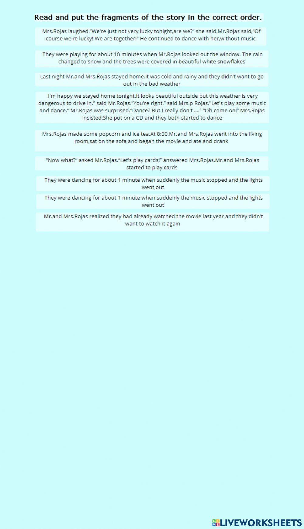 Put the story in order