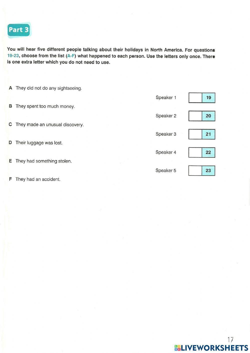 FCE(1) Listening Test - 3, 4