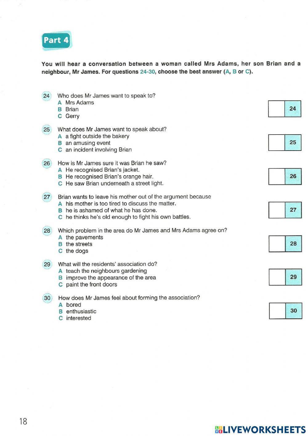 FCE(1) Listening Test - 3, 4