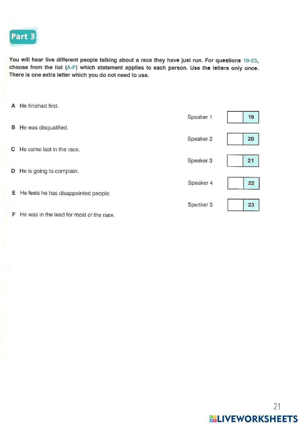 FCE(1) Listening Test - 3, 4