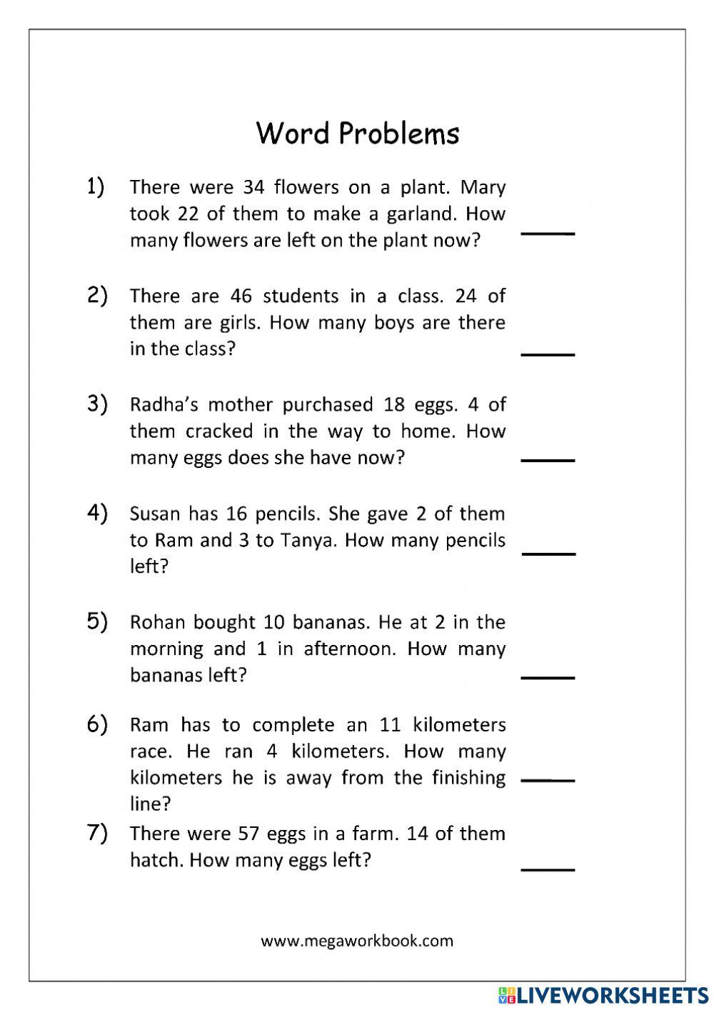 Problem Solve Maths Grade 1