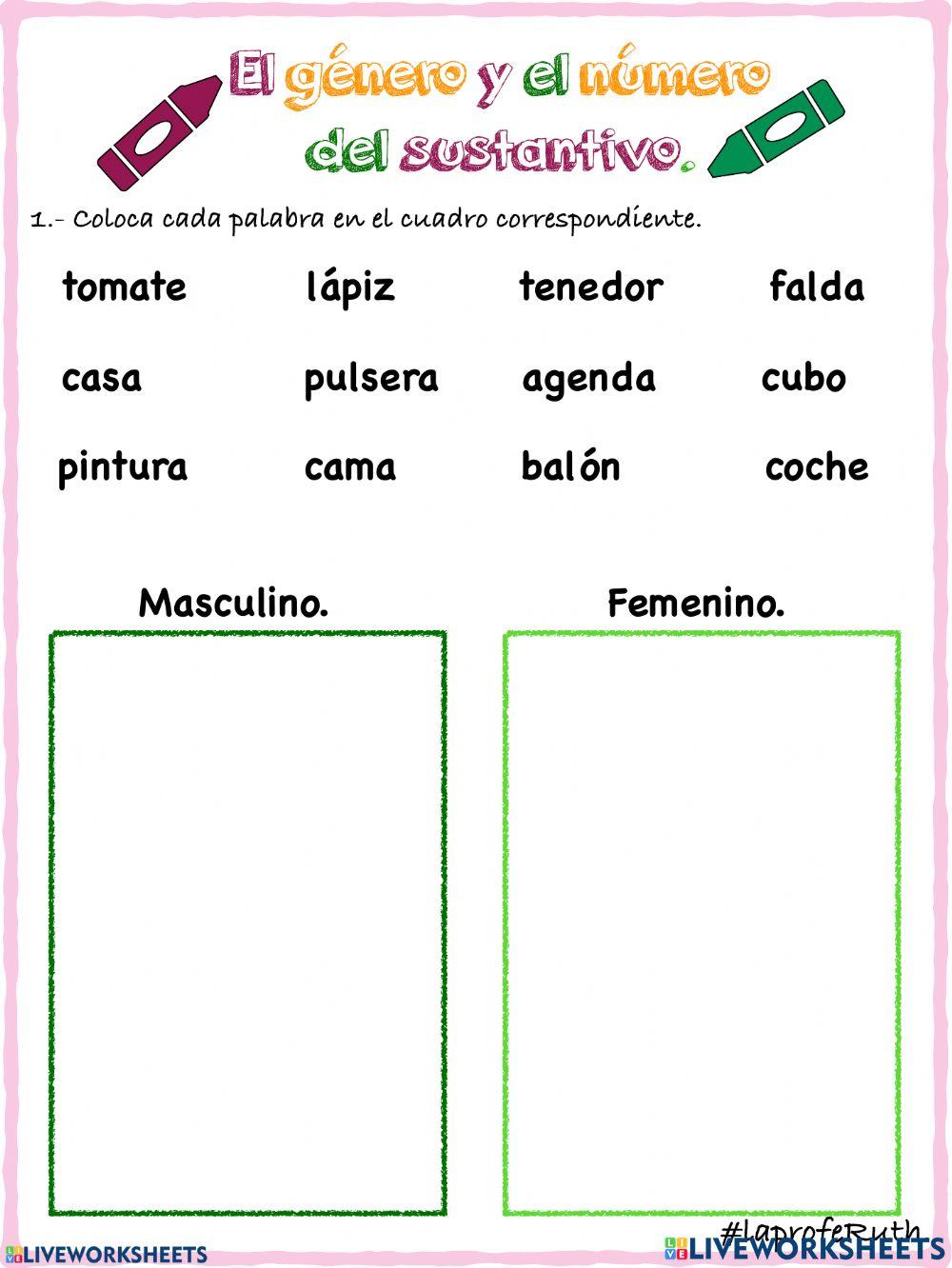 Género y número de los sustantivos