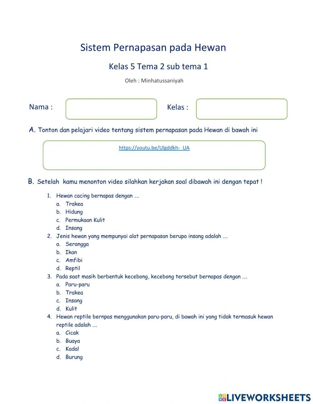 Sistem pernapasan pada hewan