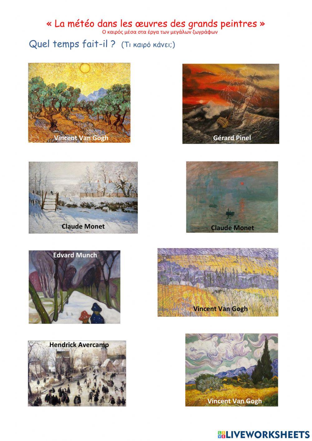 La météo dans les oeuvres des grands peintres