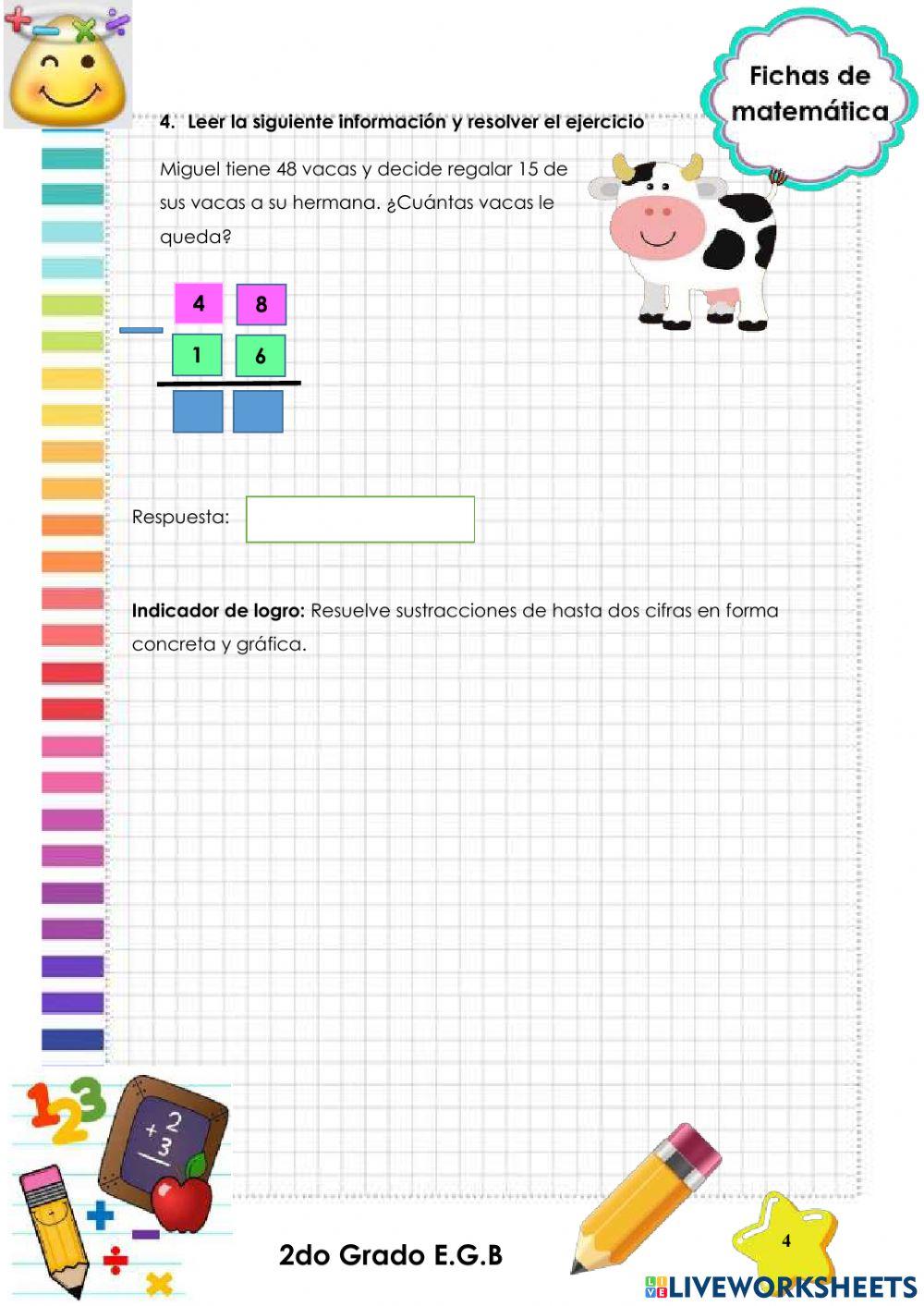 Sustracciones de hasta dos cifras