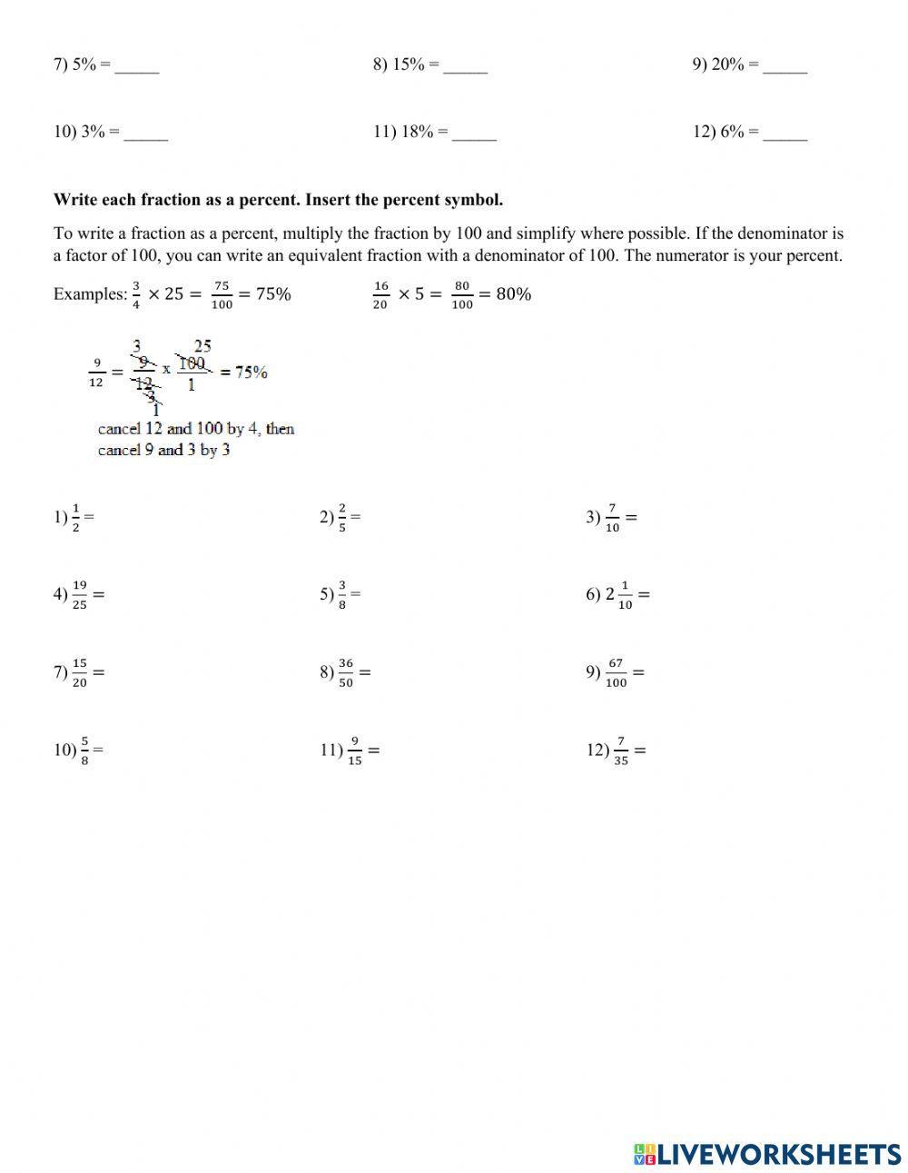 1058305 | Decimals, Fractions, Percents | Tena Roberts