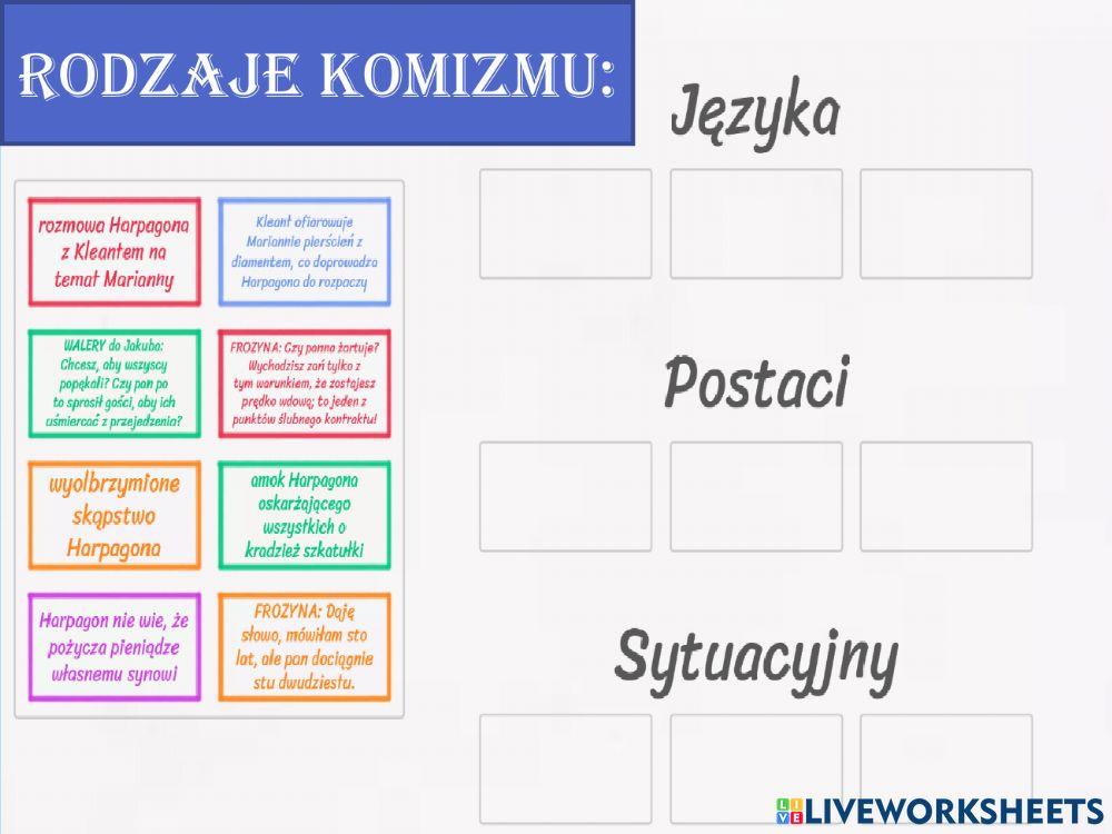 Molier skąpiec -Harpagon i jego dzieci-