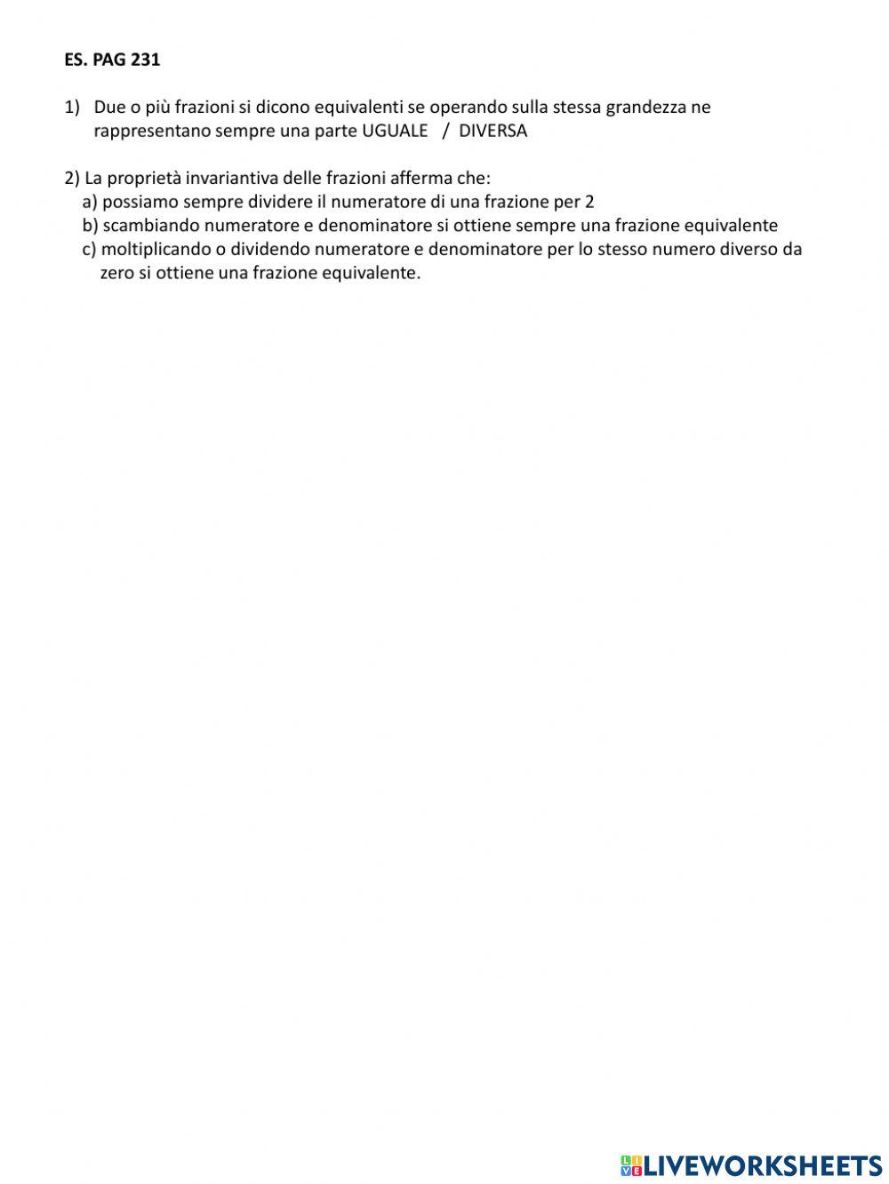 Frazioni equivalenti