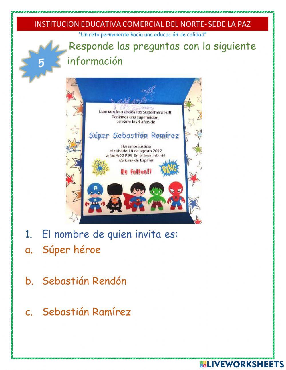 Español primer grado