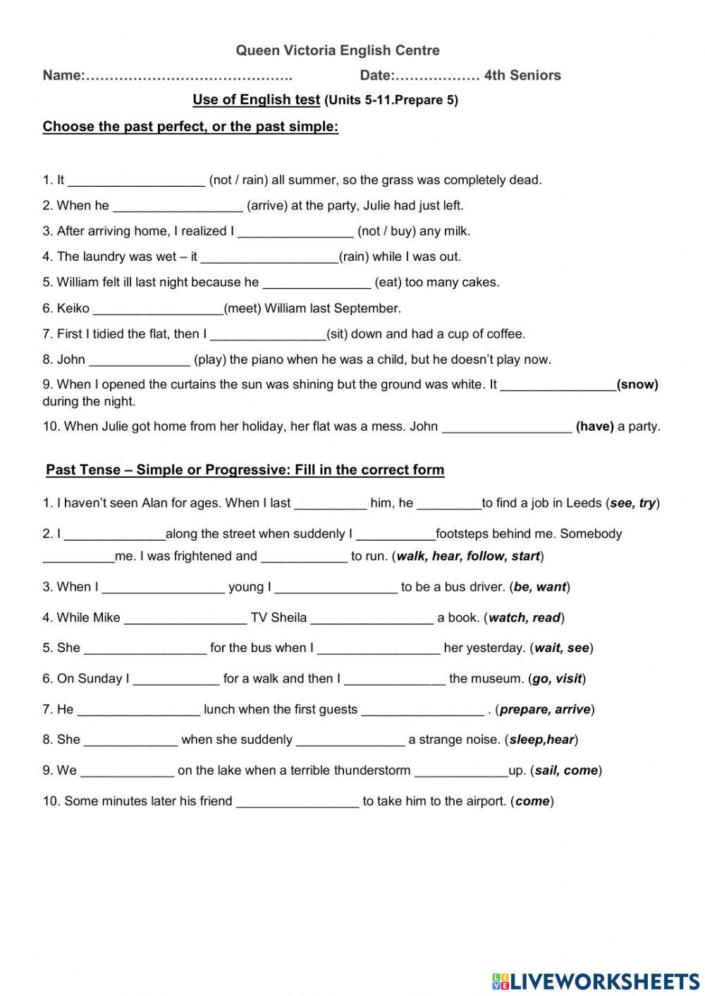 4th Seniors -Test unit 5-11