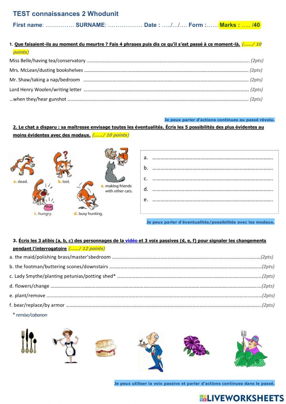 Test connaissances 2 Whodunit