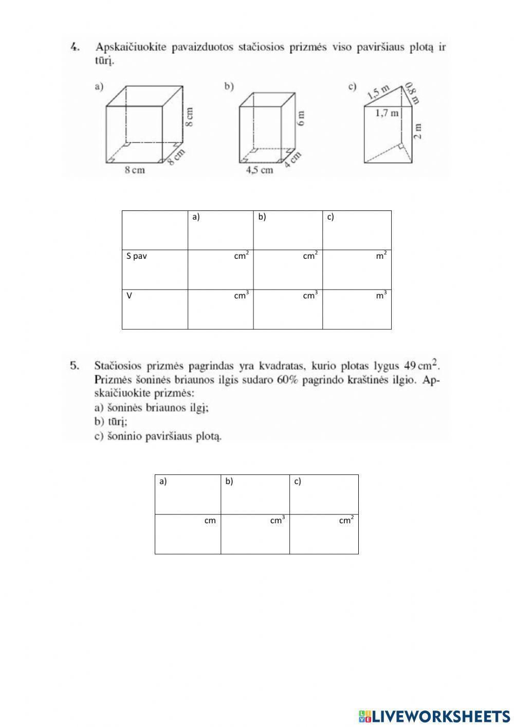 Erdviniai kūnai 7 kl.