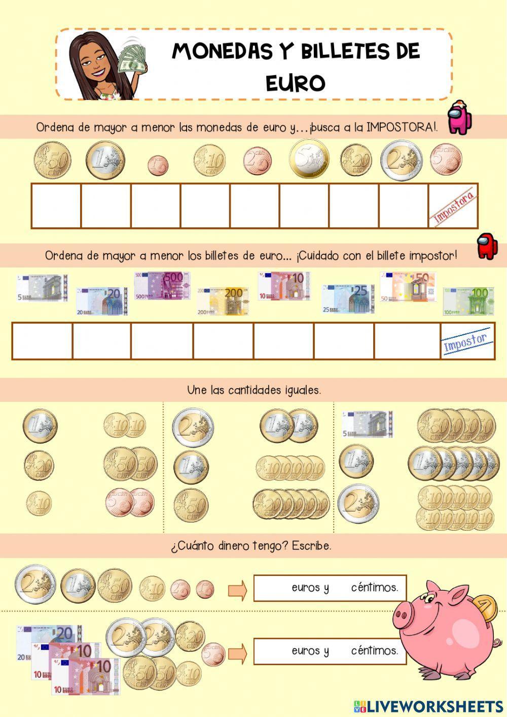 Monedas y billetes de euro Monedas y billetes de euro