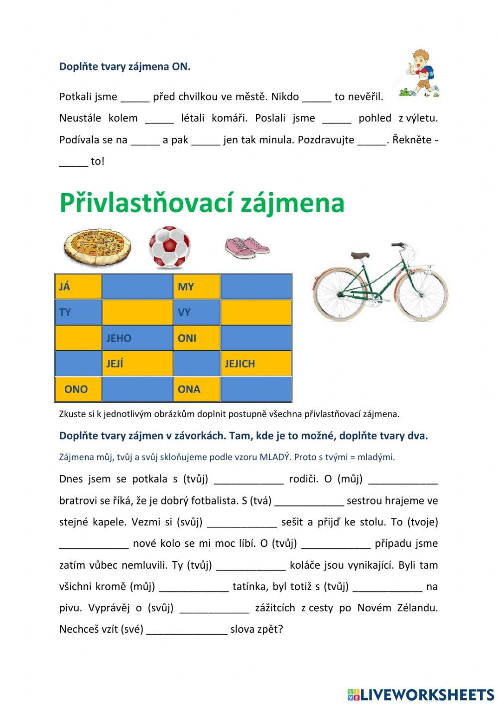 Osobní a přivlastňovací zájmena Osobní a přivlastňovací zájmena
