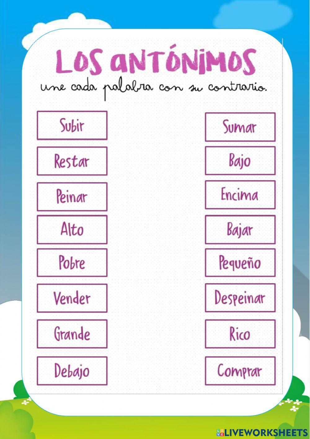 Sinónimos y antónimos