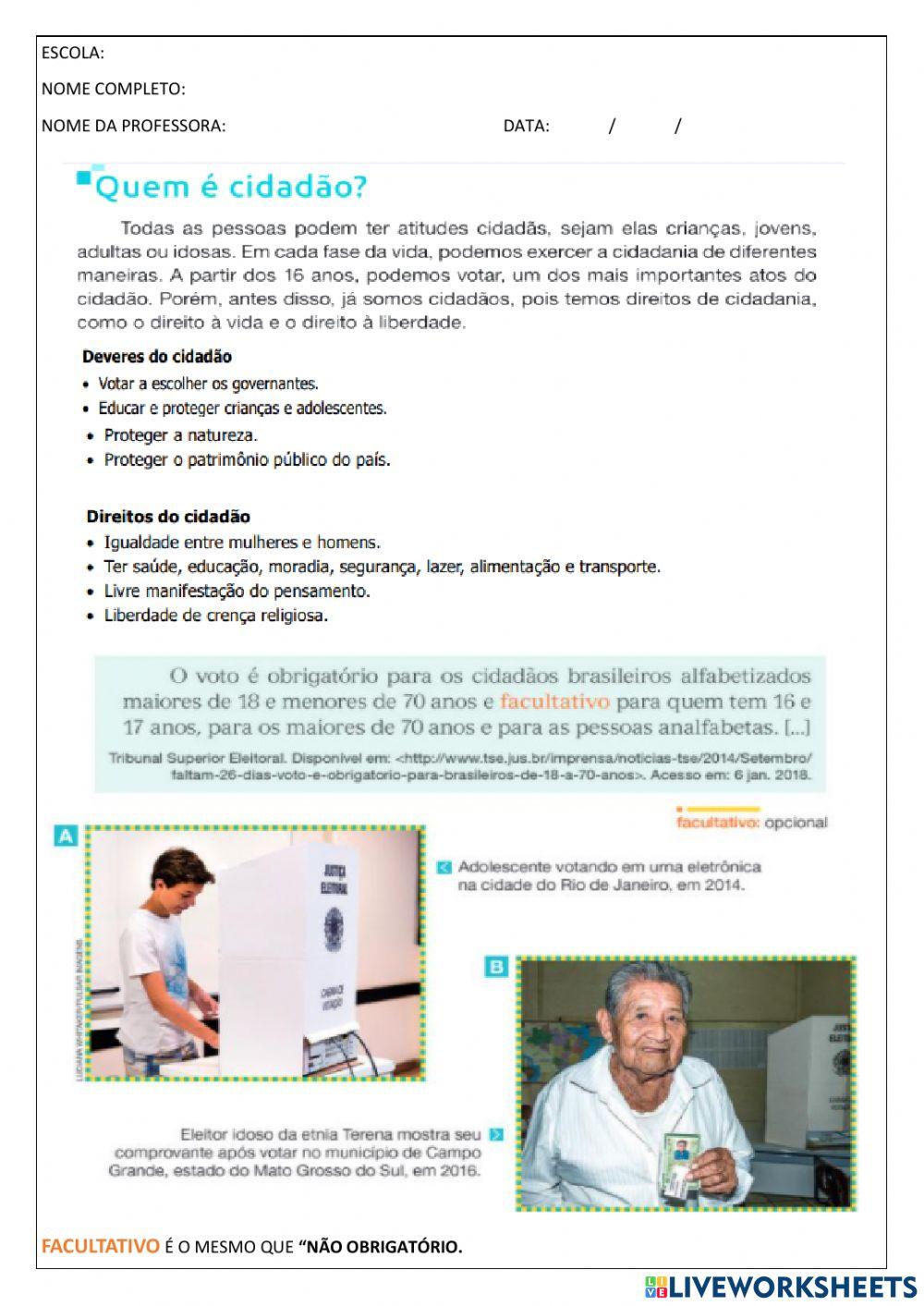 Cidadania direito-dever de votar