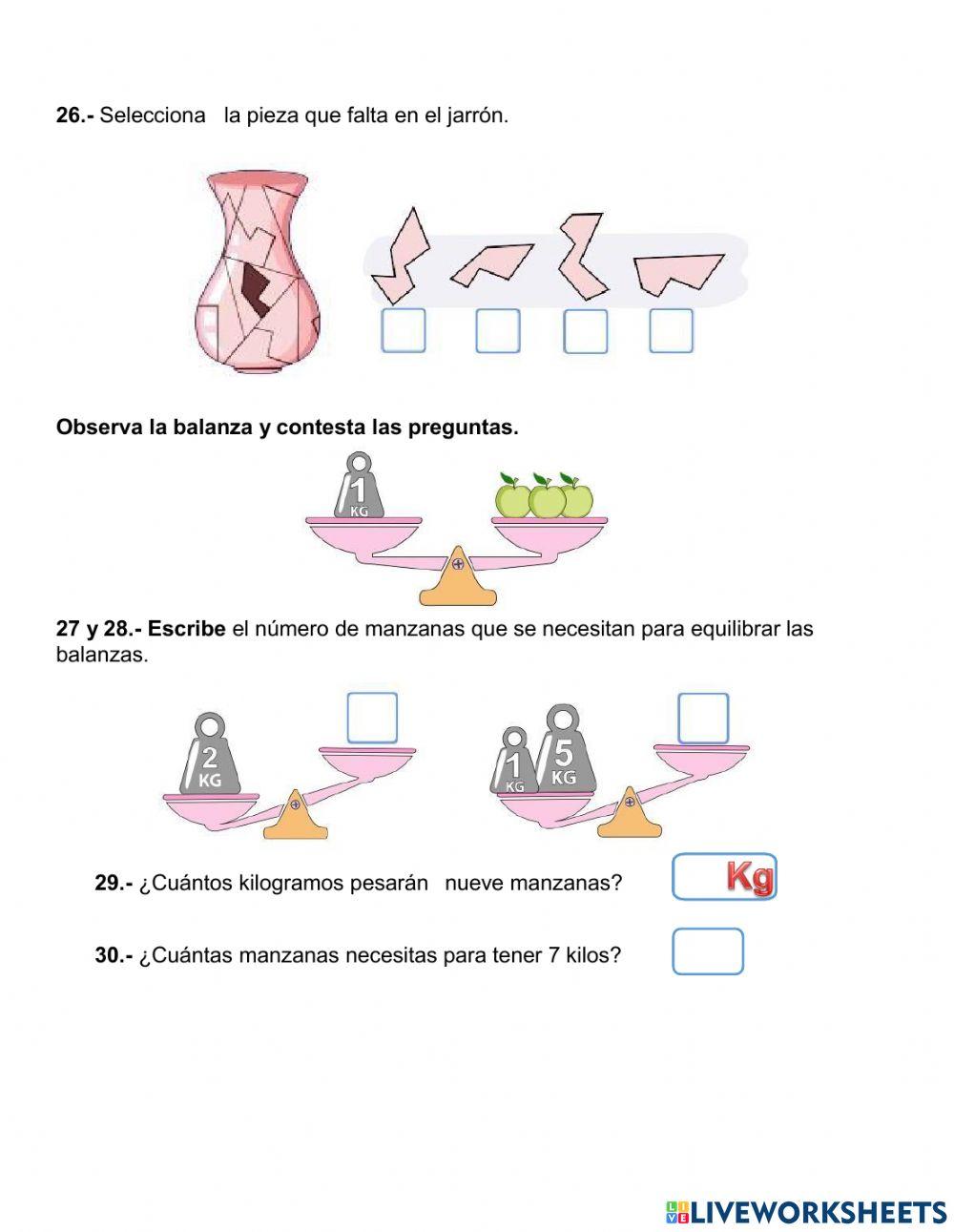 Evaluación trimestral de Matemáticas Segundo grado