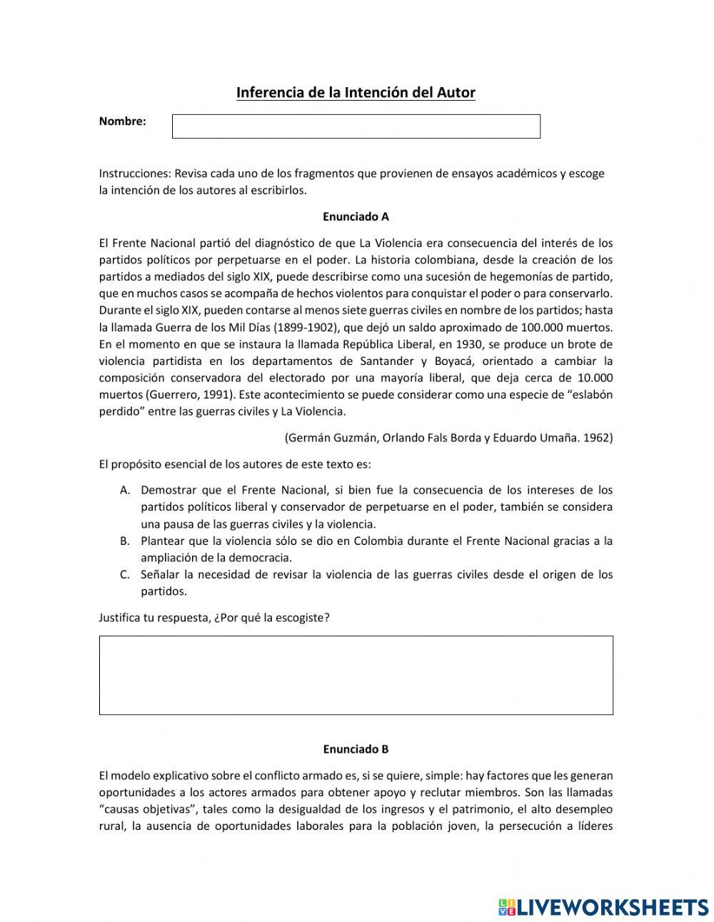 Inferencia Intención del Autor