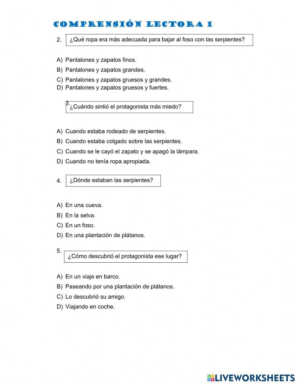 Habilidad lectora: comprensión lectora