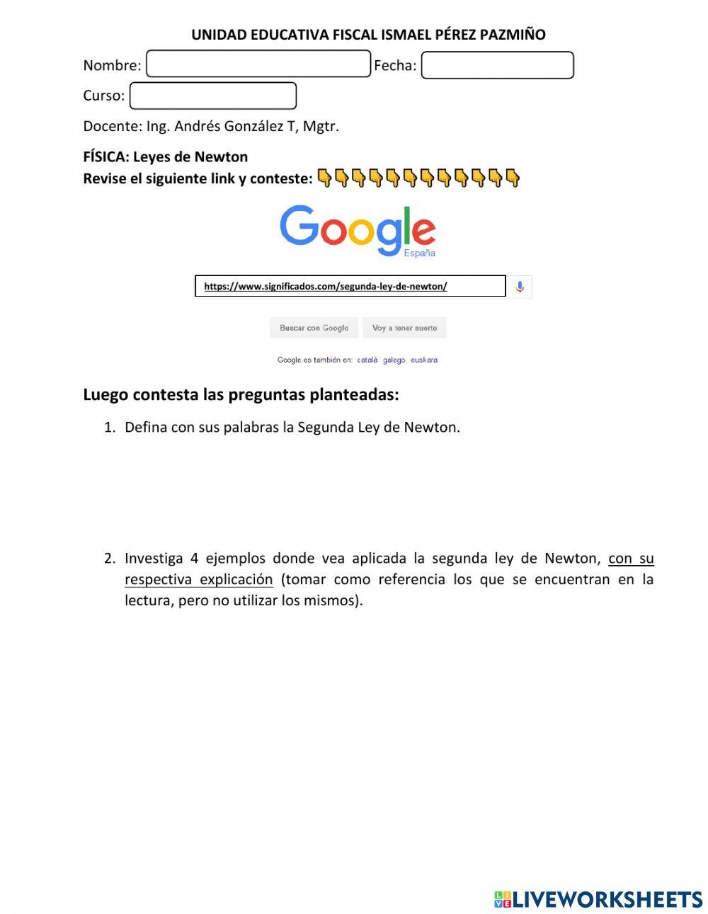 Segunda ley de Newton