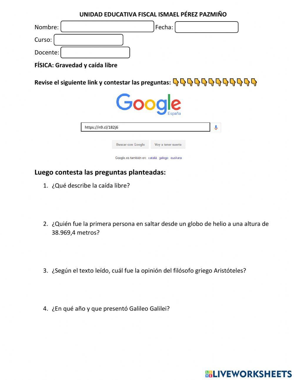 Gravedad y caída libre