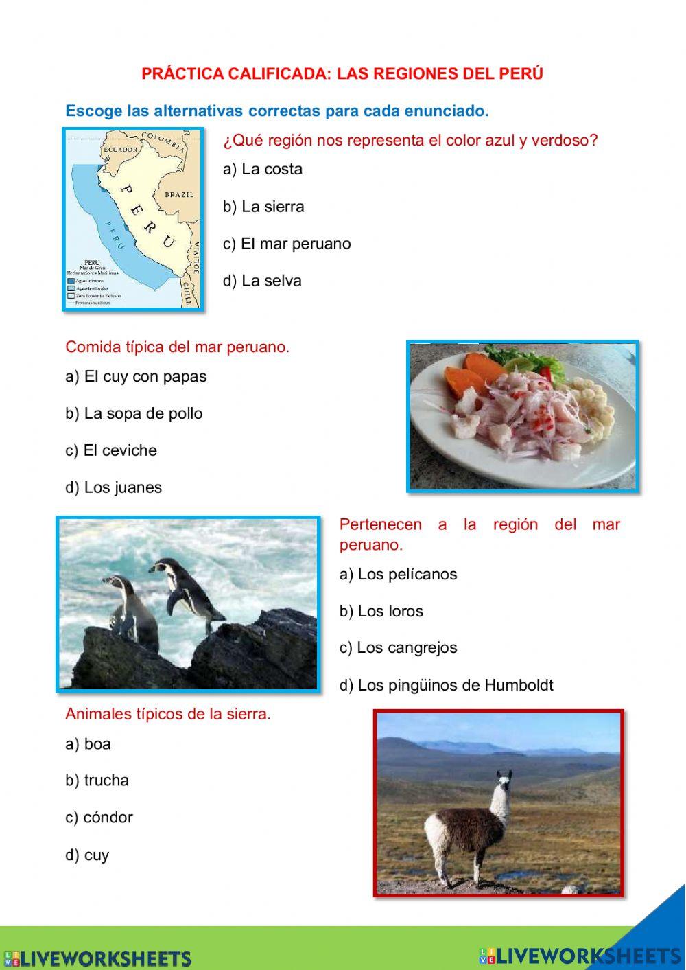 Las regiones del peru Las regiones del peru