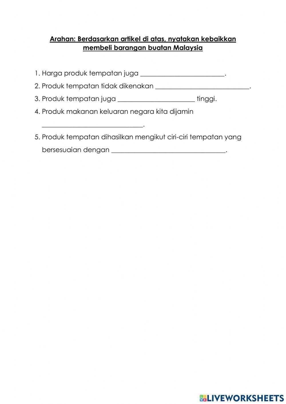 Bmk-latihan barangan buatan malaysia