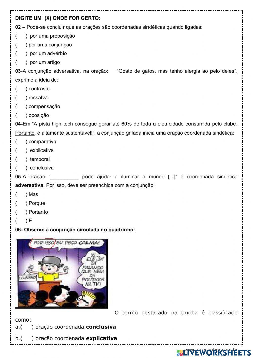 Orações coordenadas