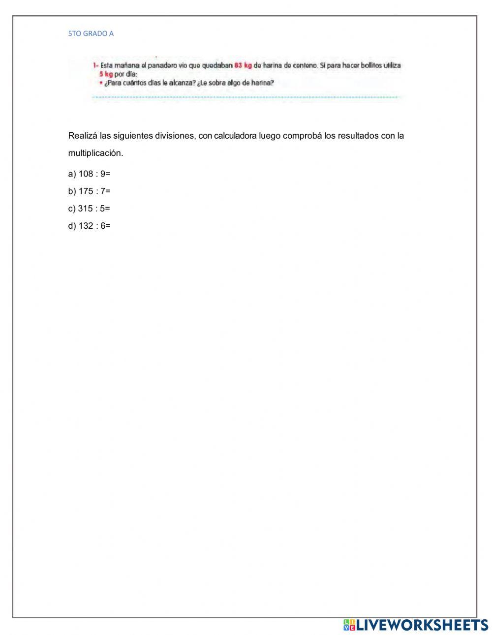 Multiplicación y división