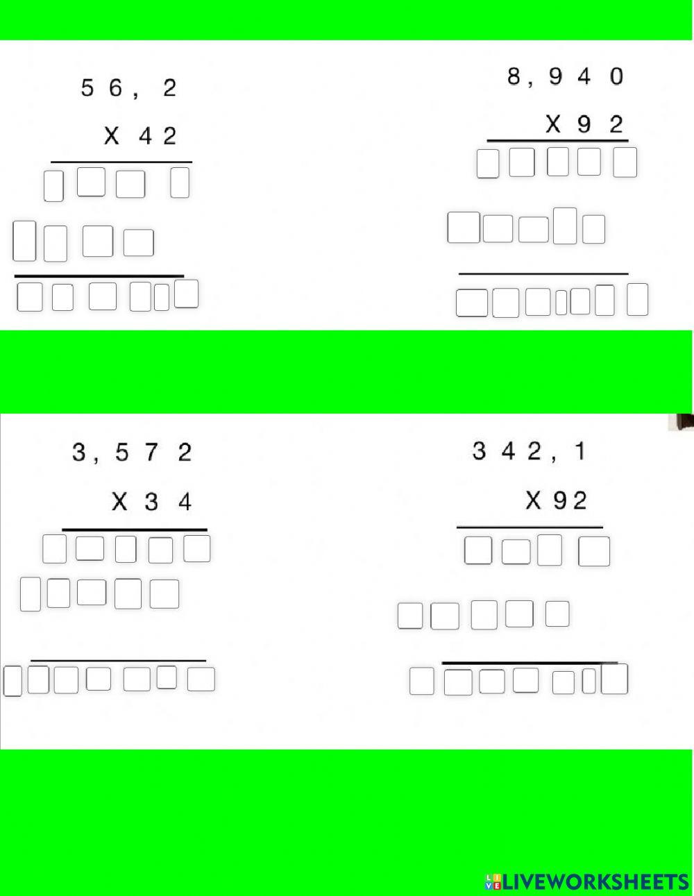 Multiplicacion de decimales