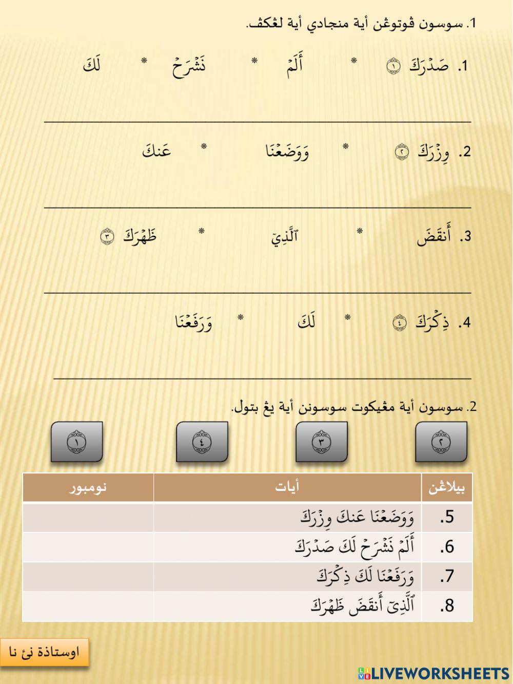 Bacaan Dan Hafazan Surah As-Syarh (Al-Insyirah) Ayat 1 hingga 4